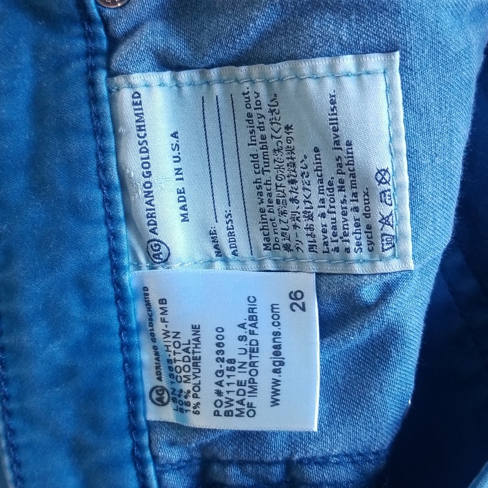 ADRIANO GOLDSCHMIED "THE STILT CROP" CIGARETTE CROP PANTS SZ 26X25 SEA BLUE - Picture 9 of 11